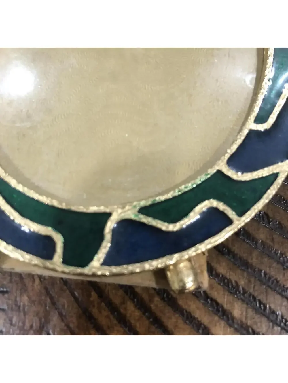 Vintage Cloisonne Picture Photo Frame Velvet Back with‎ Kickstand Table 4x5